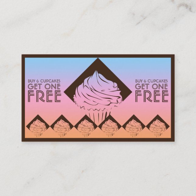 carte de timbre diamant cupcake sherbert (Devant)