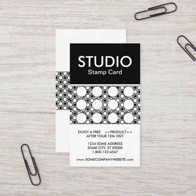 carte de timbre rayé studio (Devant/Arrière en situation)