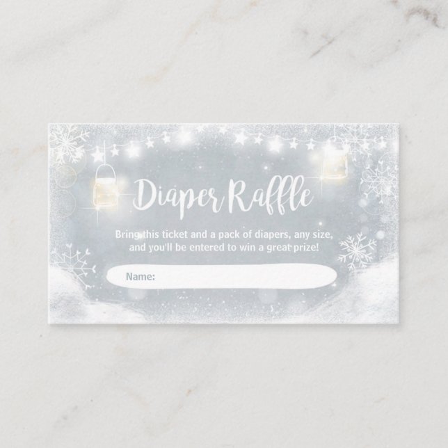 Carte de tirage au sort de couche pour bébé en hiv (Devant)