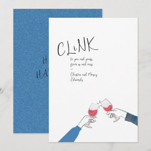 Carte de toast de vacances - "Clink" Vins en verre