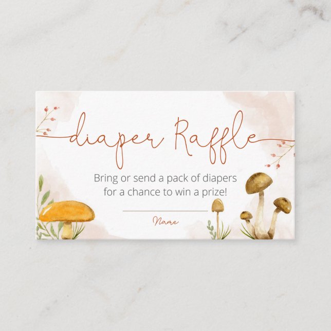Carte de tombola baby shower de bois (Devant)