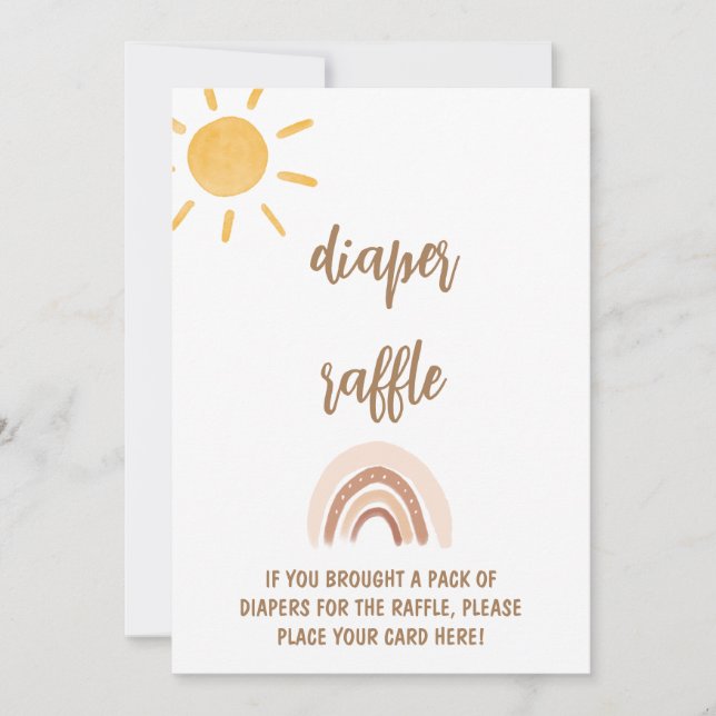 Carte de tombola Baby shower Sunshine (Devant)