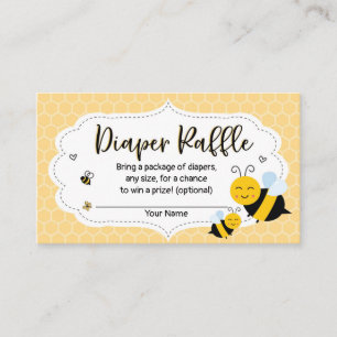 Carte de tombola de couche-culotte de baby shower