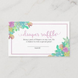Carte de tombola de couche-culotte doucement de
