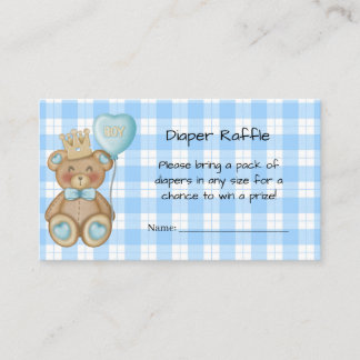 Carte de tombola de couches, encart pour la baby s