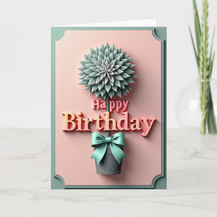 Carte de topiaire d'anniversaire pastel