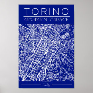 Carte de Torino Poster – Blueprint Architectural