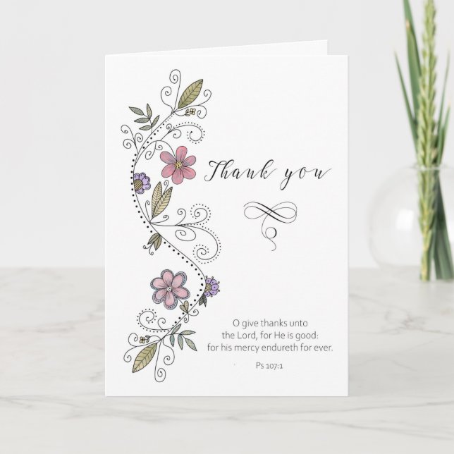 Carte de torsion à Merci dessinée à la main (Devant)