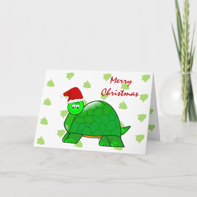 Carte de tortue de Noël (Devant)