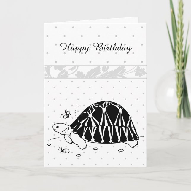 Carte de tortue rayonnée personnalisable (Devant)