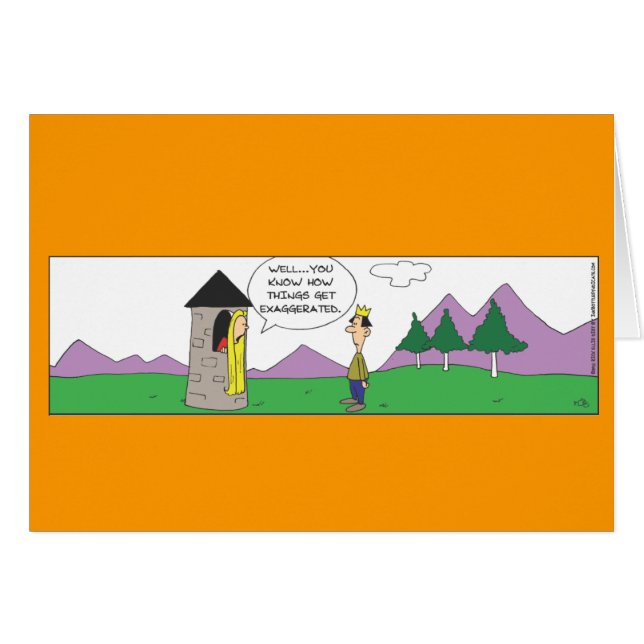 Carte de tour courte Repunzel amusante (Devant horizontal)