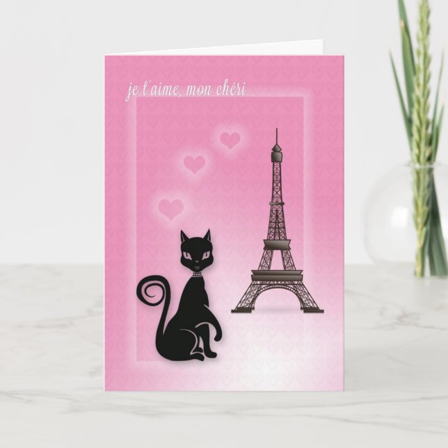 Carte de Tour Eiffel du chat de Valentine (Devant)