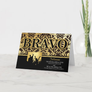 Carte de Tous les us Graduation BRAVO Faux Gold Foil