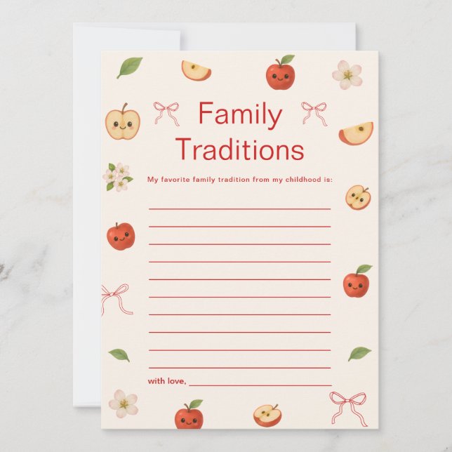 Carte de tradition de ma famille de Baby shower d' (Devant)