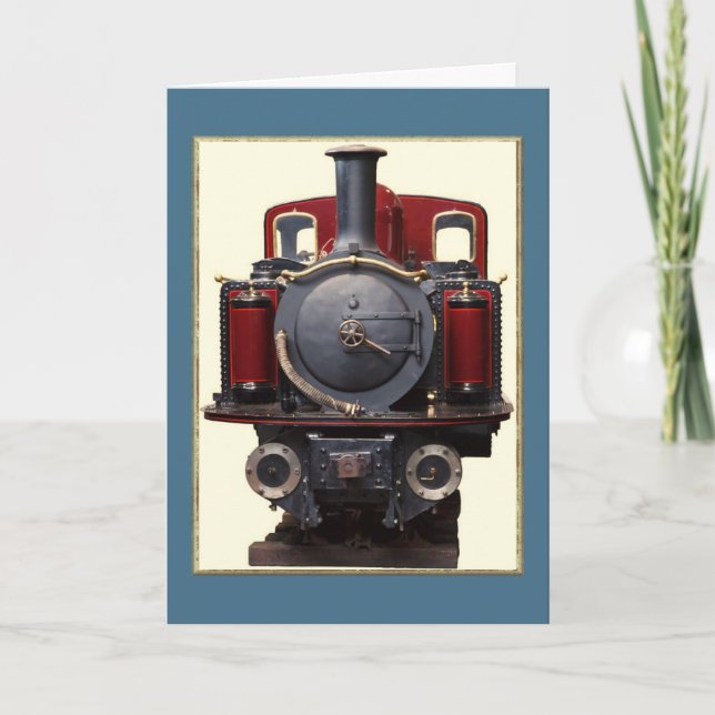 Carte de train bleu et rouge (Devant)