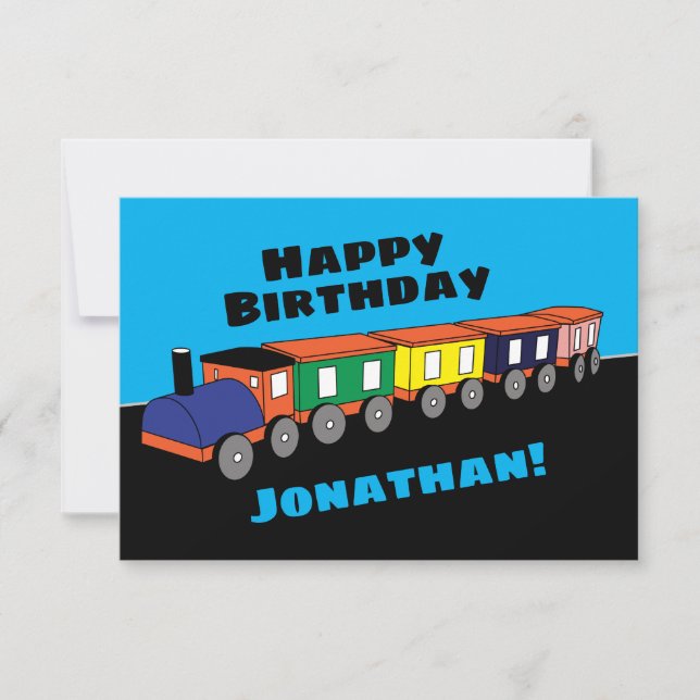 Carte de train d'anniversaire personnalisée (Devant)
