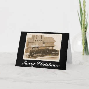 Carte de train Joyeux modèle de Noël