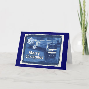Carte de train Joyeux modèle de Noël