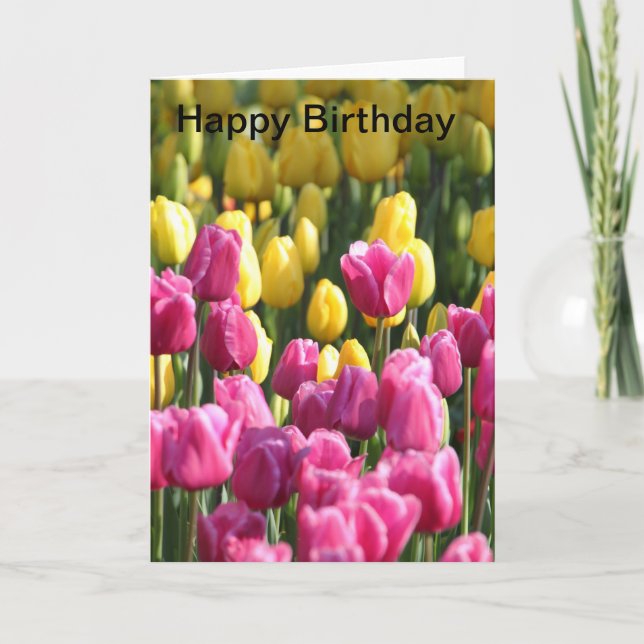 Carte de tulipes de joyeux anniversaire (Devant)
