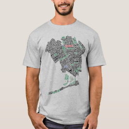 Carte de typographie de Queens New York T-Shirt