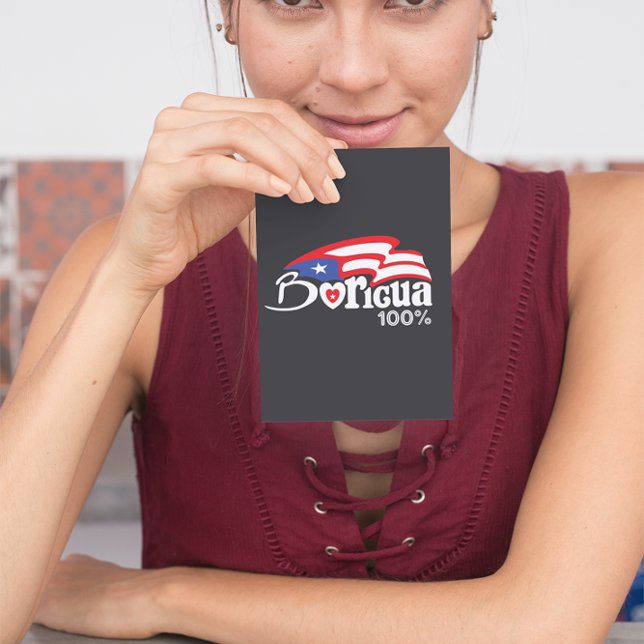 Carte de vacances 100% Porto Rico Boricua (Boricua 100% Stylish Puerto Rico Holiday Card)