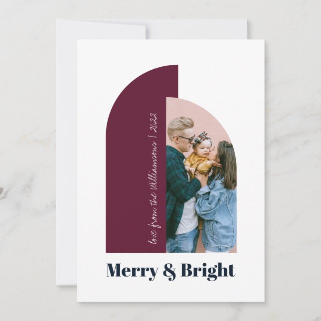 Carte de vacances 2022 Photo Moderne Arc Violet Bl (Devant)