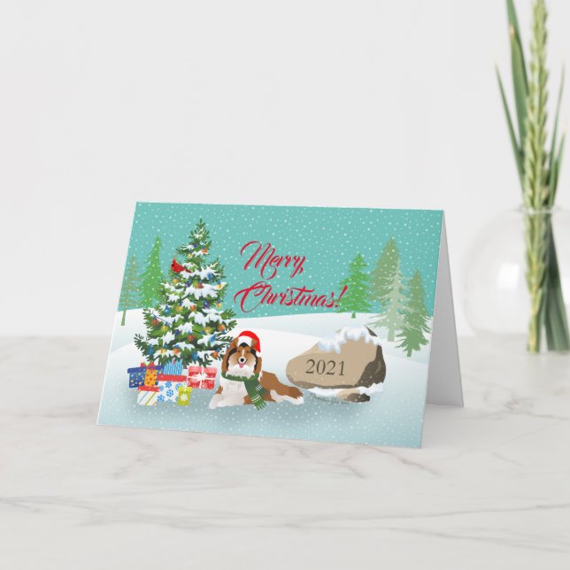 Carte de vacances Arbre de Noël et Tablette de Noë (Devant)