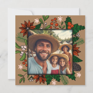 Carte de vacances avec cadre photo de Noël