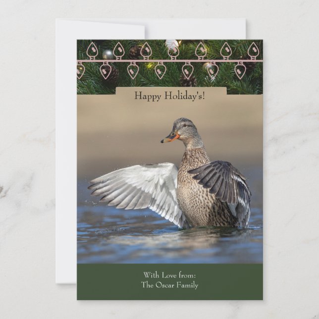 Carte de vacances avec canard à Majard (Devant)