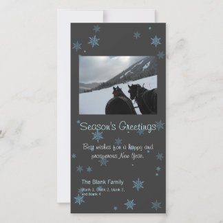 carte de vacances avec flocons de neige éparpillés