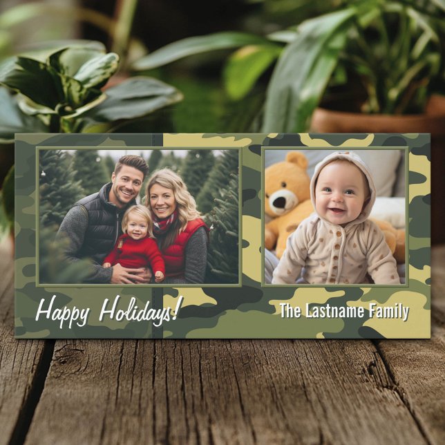 Carte de vacances avec impression camouflage milit (Custom Photo Card)