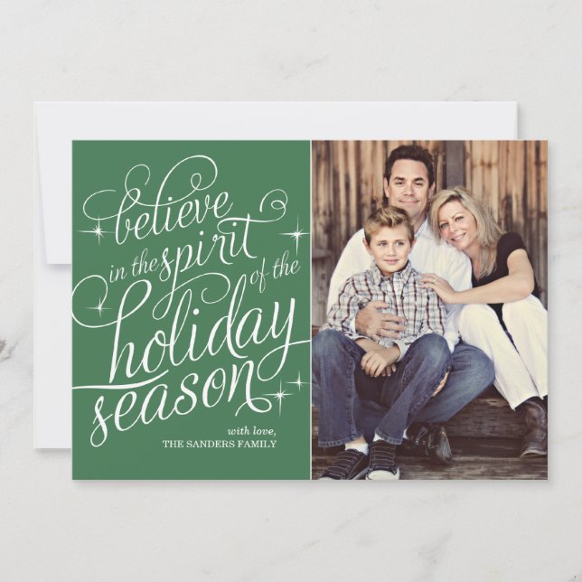 Carte de vacances avec photo de Twinkle Green Scri (Devant)