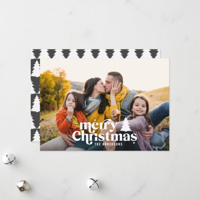 Carte de vacances avec photo pleine page et typogr (Devant/Arrière en situation)