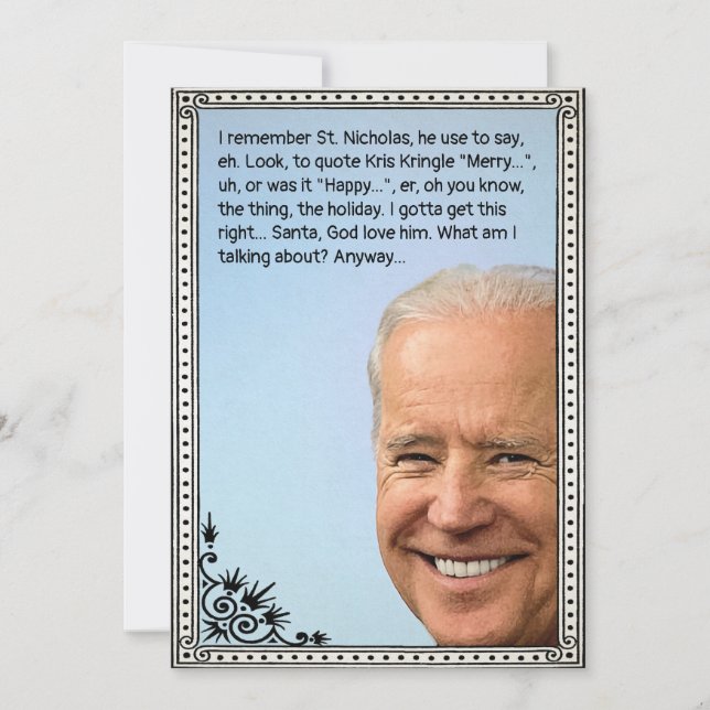 Carte de vacances Biden personnalisable (Devant)
