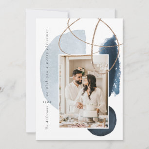 Carte de vacances Blue Navy Boho Modern Geometry P