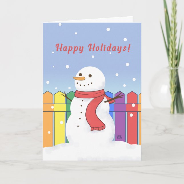 Carte de vacances bonhomme de neige LGBTQ (Devant)