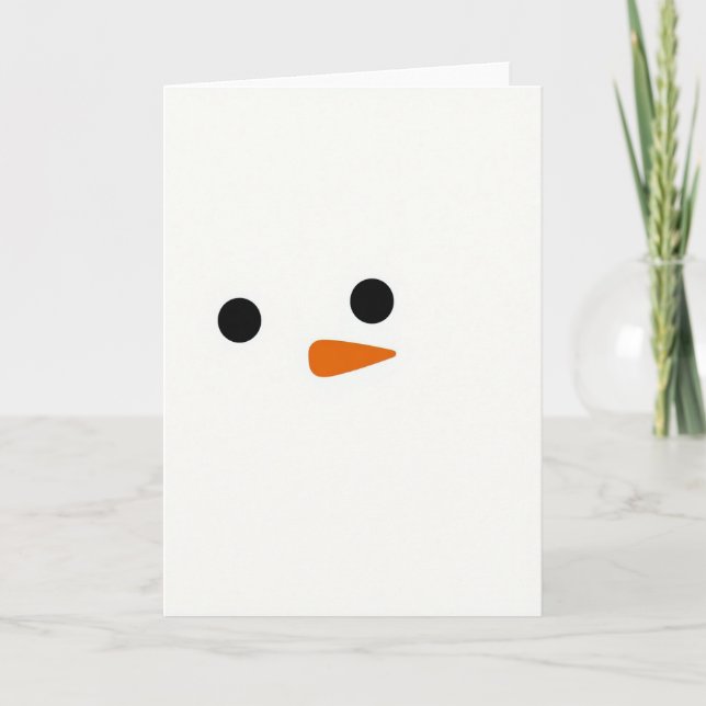 Carte de vacances bonhomme de neige mignon (Devant)