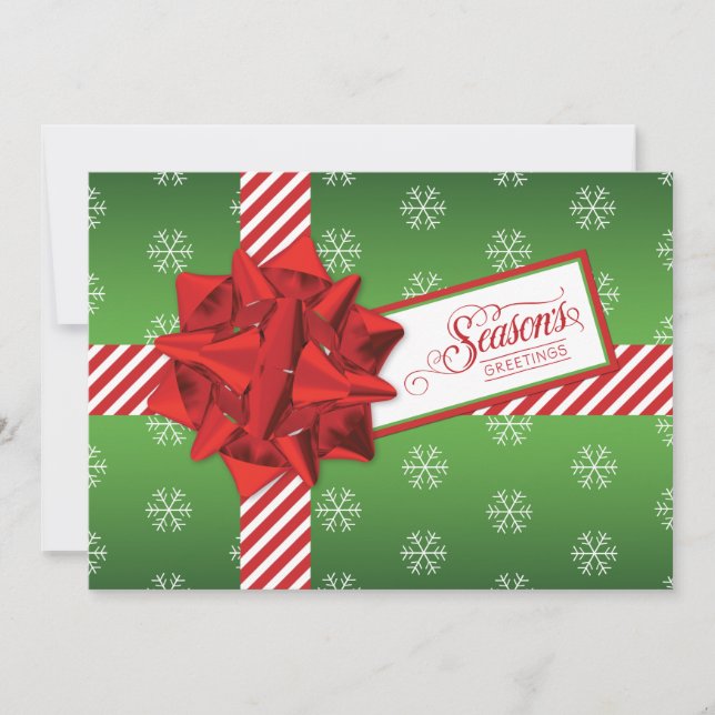 Carte de vacances Bonnes Fêtes | Boîte cadeau Faux (Devant)