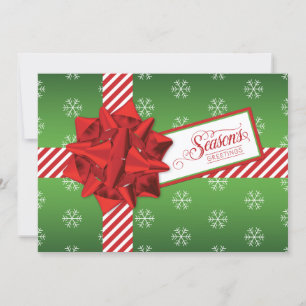 Carte de vacances Bonnes Fêtes   Boîte cadeau Faux