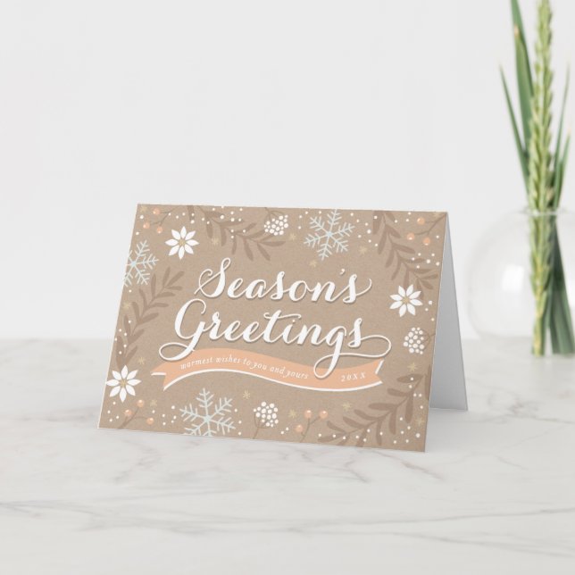 Carte de vacances Bonnes Fêtes de Foliage d'hiver (Devant)