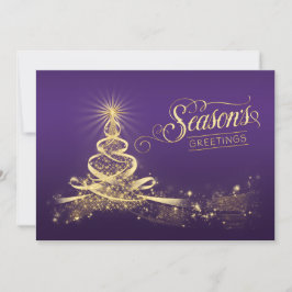 Carte de vacances Bonnes Fêtes | Purple Faux Gold