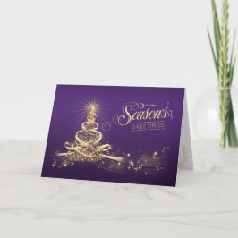 Carte de vacances Bonnes Fêtes | Purple Faux Gold