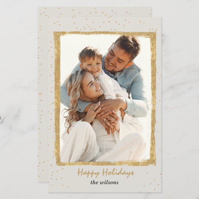 Carte de vacances Budget Rustic Gold Frame (Devant / Derrière)