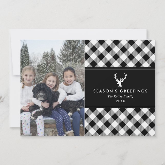 Carte de vacances Buffalo Black and White Plaid (Devant)