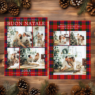 Carte de vacances Buon Natale Multi Photo Red Plai