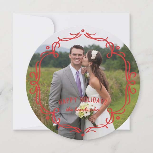 Carte de vacances Cadre Décoratif - Rouge (Devant)