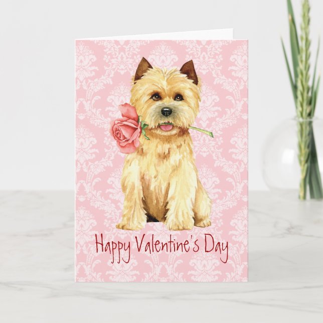 Carte de vacances Cairn Terrier Rose Valentine (Devant)
