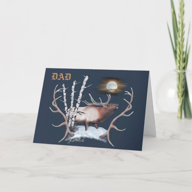 Carte de vacances Cerf élaphe buglant (Devant)