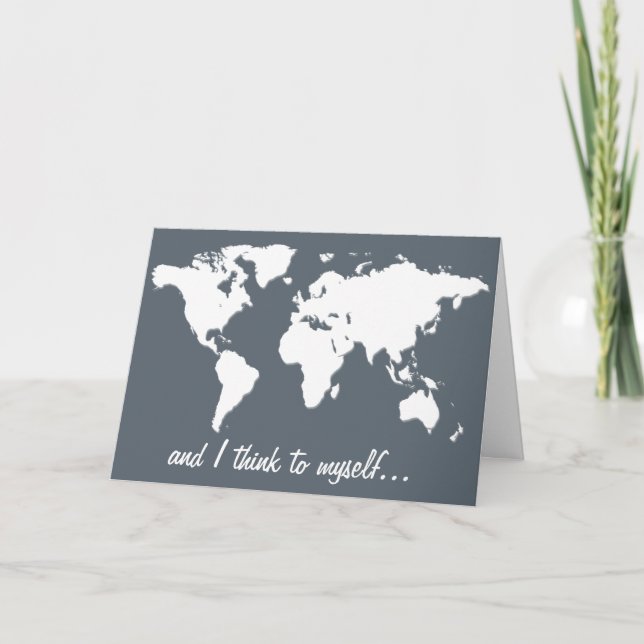 Carte de vacances - "c'est un monde merveilleux " (Devant)