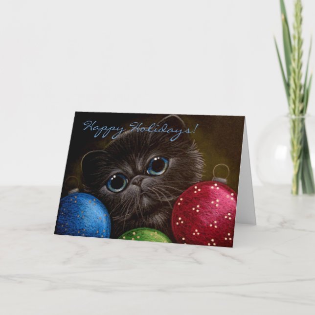 CARTE DE VACANCES CHAT BLUE PERSIAN KITTEN (Devant)